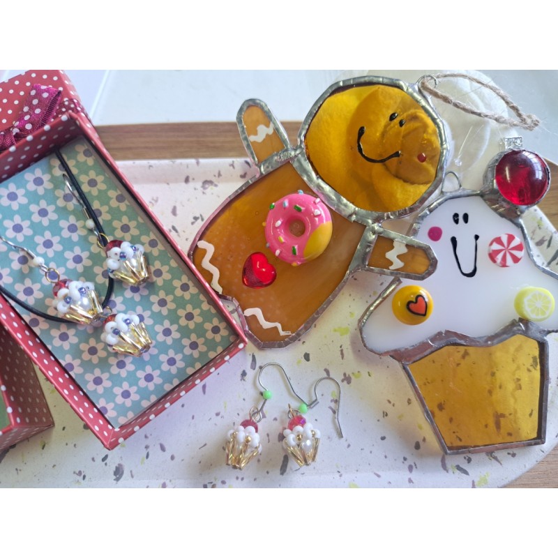 Boucles d'oreilles cupcake