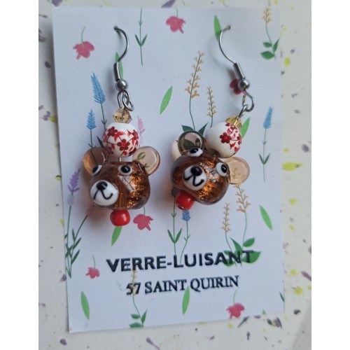 Boucles d'oreilles nounours Boucles d'oreilles nounours
