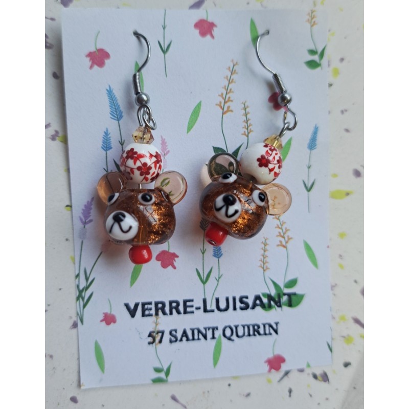 Boucles d'oreilles nounours