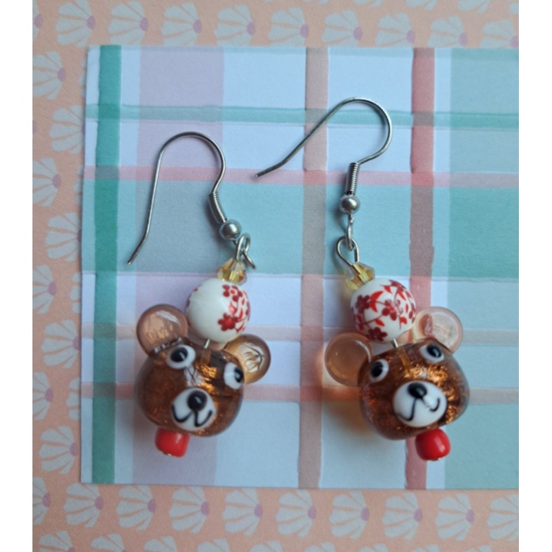 Boucles d'oreilles nounours