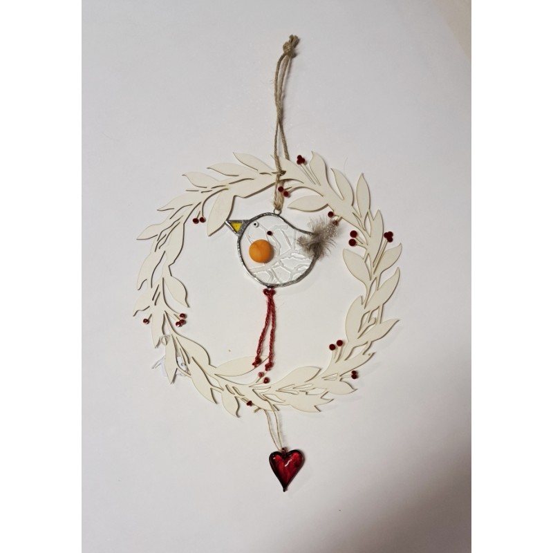 Couronne bois et vitrail.