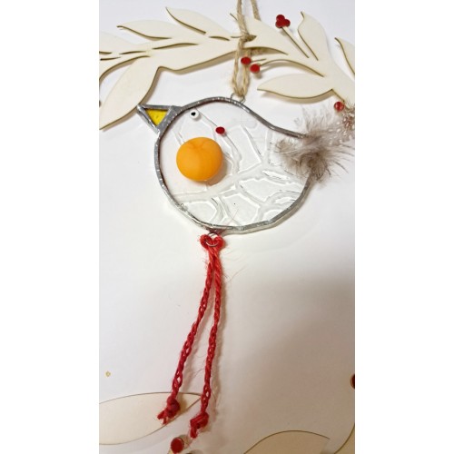 Couronne bois et vitrail.