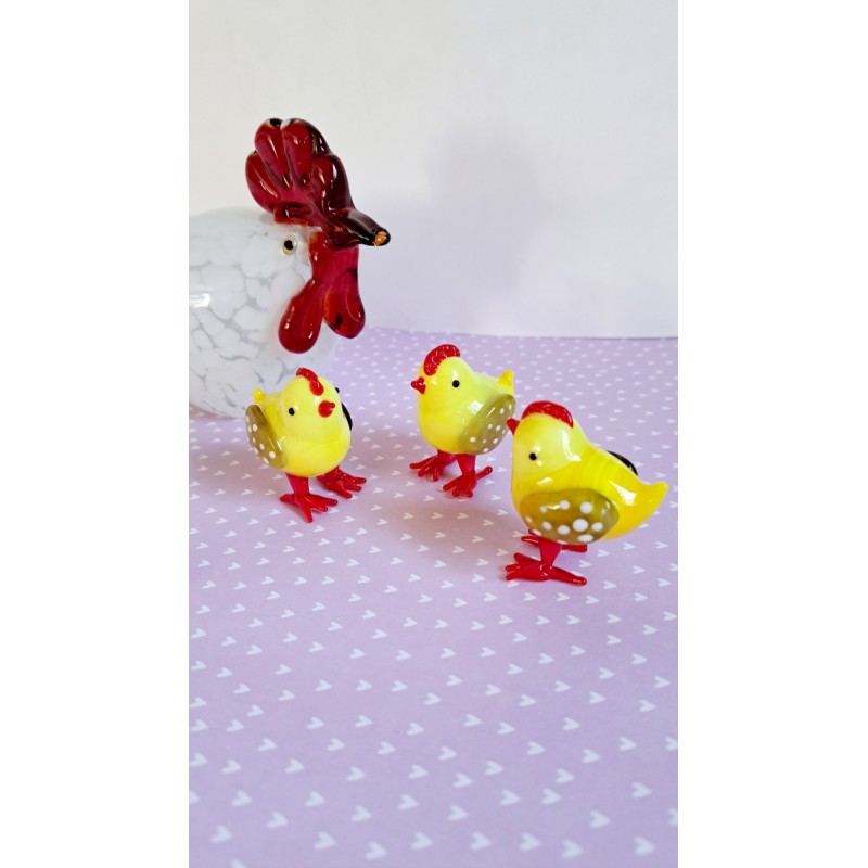 poussin en verre filé