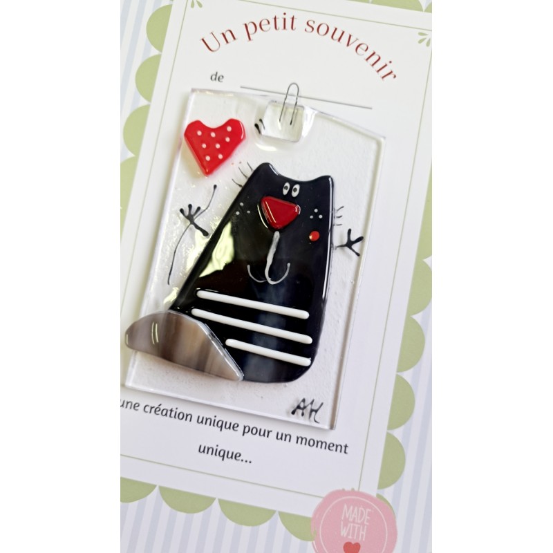 Attrape soleil en fusing chat noir et cœur