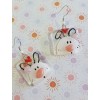 Boucles d'oreilles lapin blanc en fusing