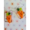 Boucles d'oreilles carottes pour Pâques en fusing