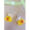 Boucles d'oreilles poussins de Pâques en verre fusionné
