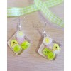 Boucles d'oreilles millefiori en verre fusing