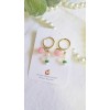 Boucles d'oreilles créoles pommes roses