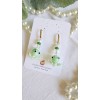 Boucles d'oreilles pendantes poulpe vert en verre