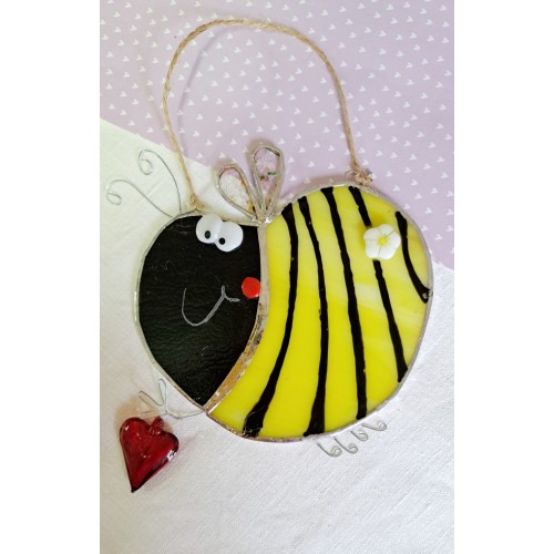 Vitrail Tiffany Bouboule le bourdon à suspendre