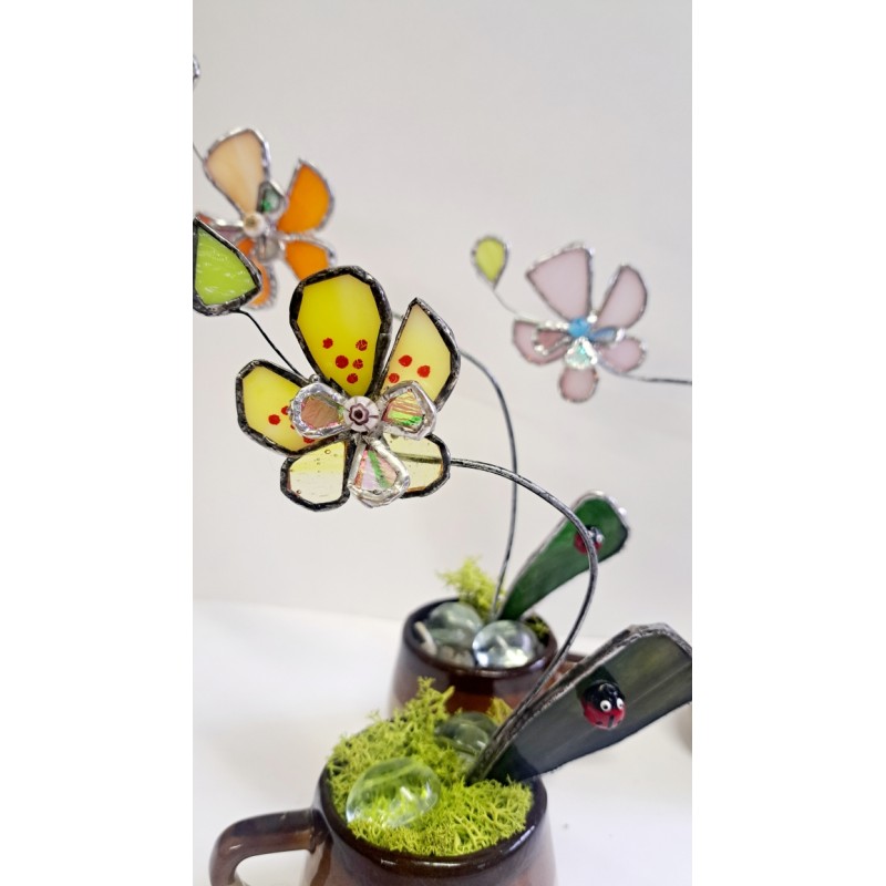 orchidée en vitrail Tiffany