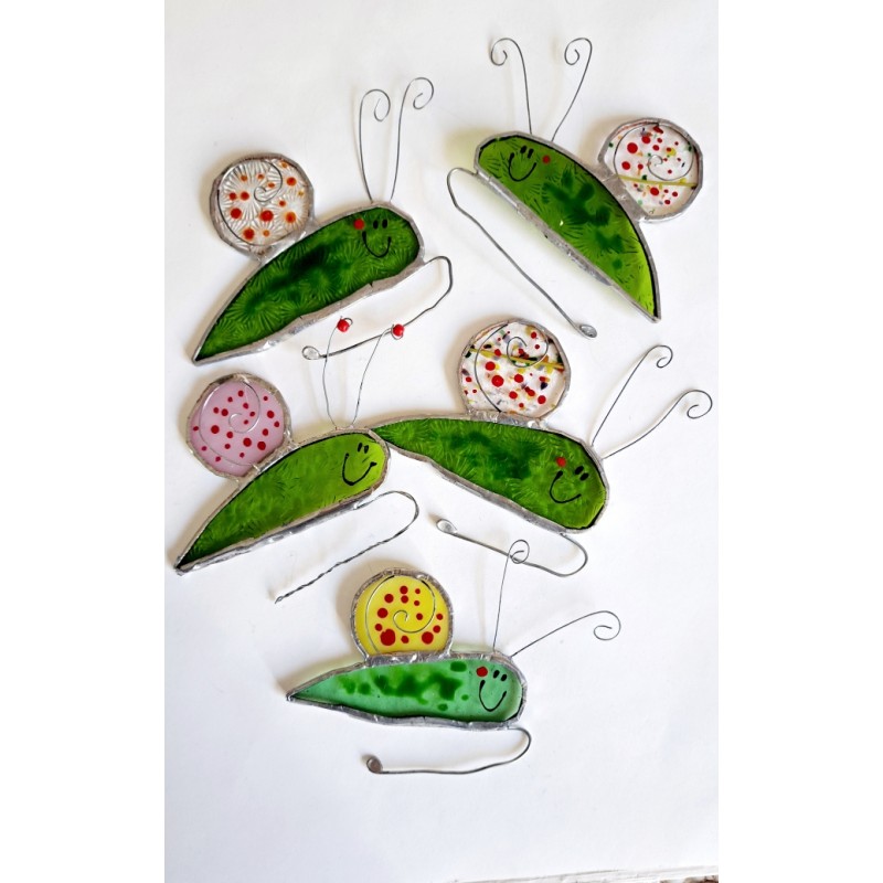 Escargot vitrail décoration de vase