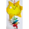 Détail suncatcher en fusing soleil rigolo pièce unique, atelier Verre-Luisant