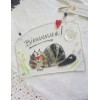 Plaque "Bienvenue" chat tigré en verre fusionné à suspendre