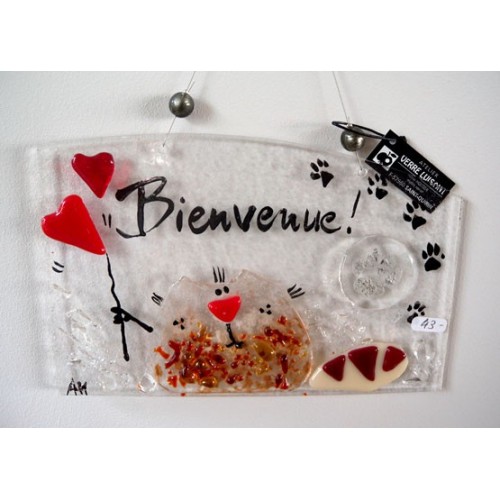 Plaque "bienvenue" chat Plaque "bienvenue" chat
