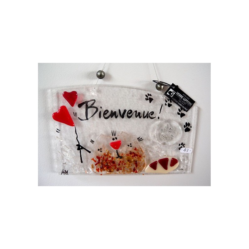 Plaque "bienvenue" chat