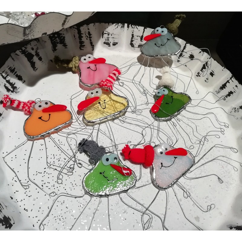 Araignée de Noël en vitrail.