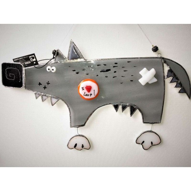 Vitrail " mon gros loup "