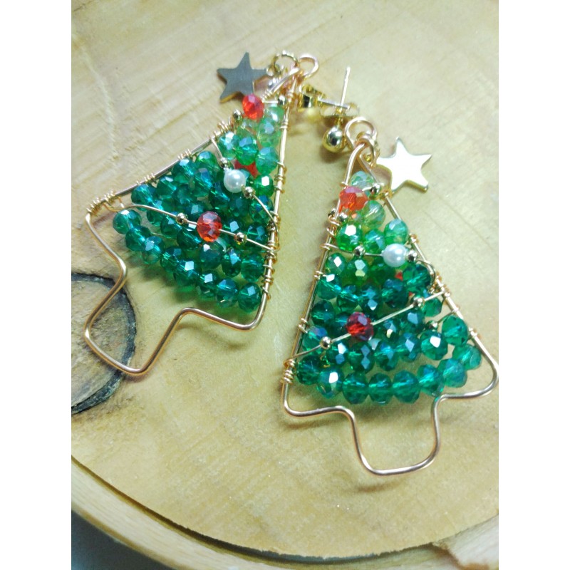 Boucles d'oreilles sapin brillant