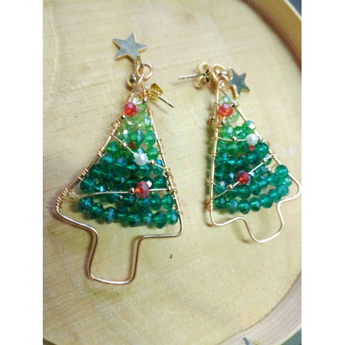 Boucles d'oreilles sapin brillant Boucles d'oreilles sapin brillant