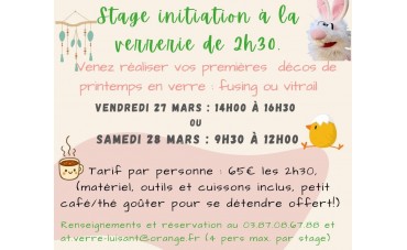 Nouveaux stages d'initiation à la verrerie